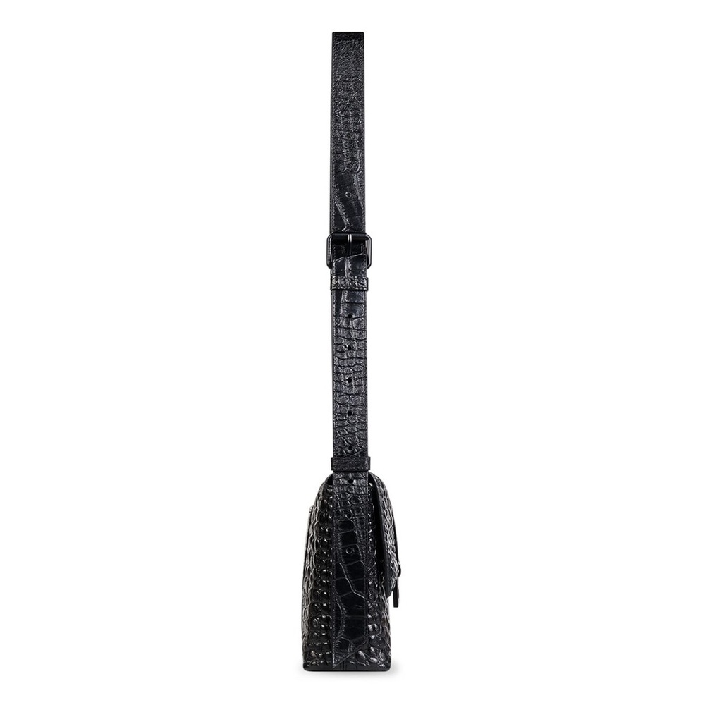 Balenciaga Black Croc XS Soft Hourglass Bag - Picture 13 of 15